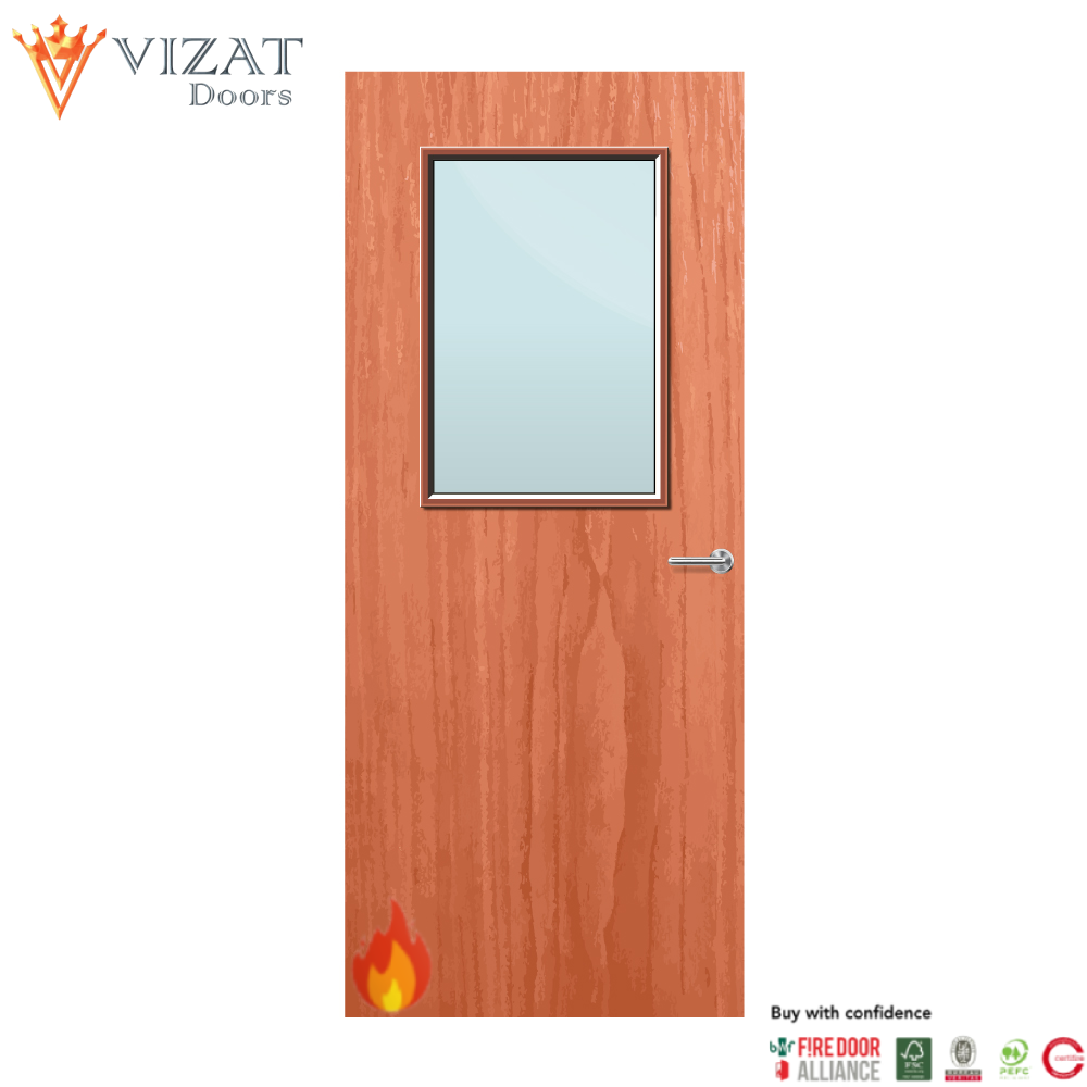 Cherry Veneer 2G Glazed FD60 Internal Fire Door