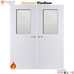 Load image into Gallery viewer, External Plywood Paint Grade Premium 2G Glazed Pair FD30 Fire Door
