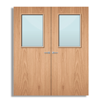 Load image into Gallery viewer, Plywood Paint Grade 2G Glazed Pair FD60 Internal Fire Door
