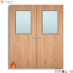 Load image into Gallery viewer, Plywood Paint Grade 2G Glazed Pair FD30 Internal Fire Door
