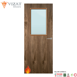 Load image into Gallery viewer, Walnut Veneer 2G Glazed FD30 Internal Fire Door
