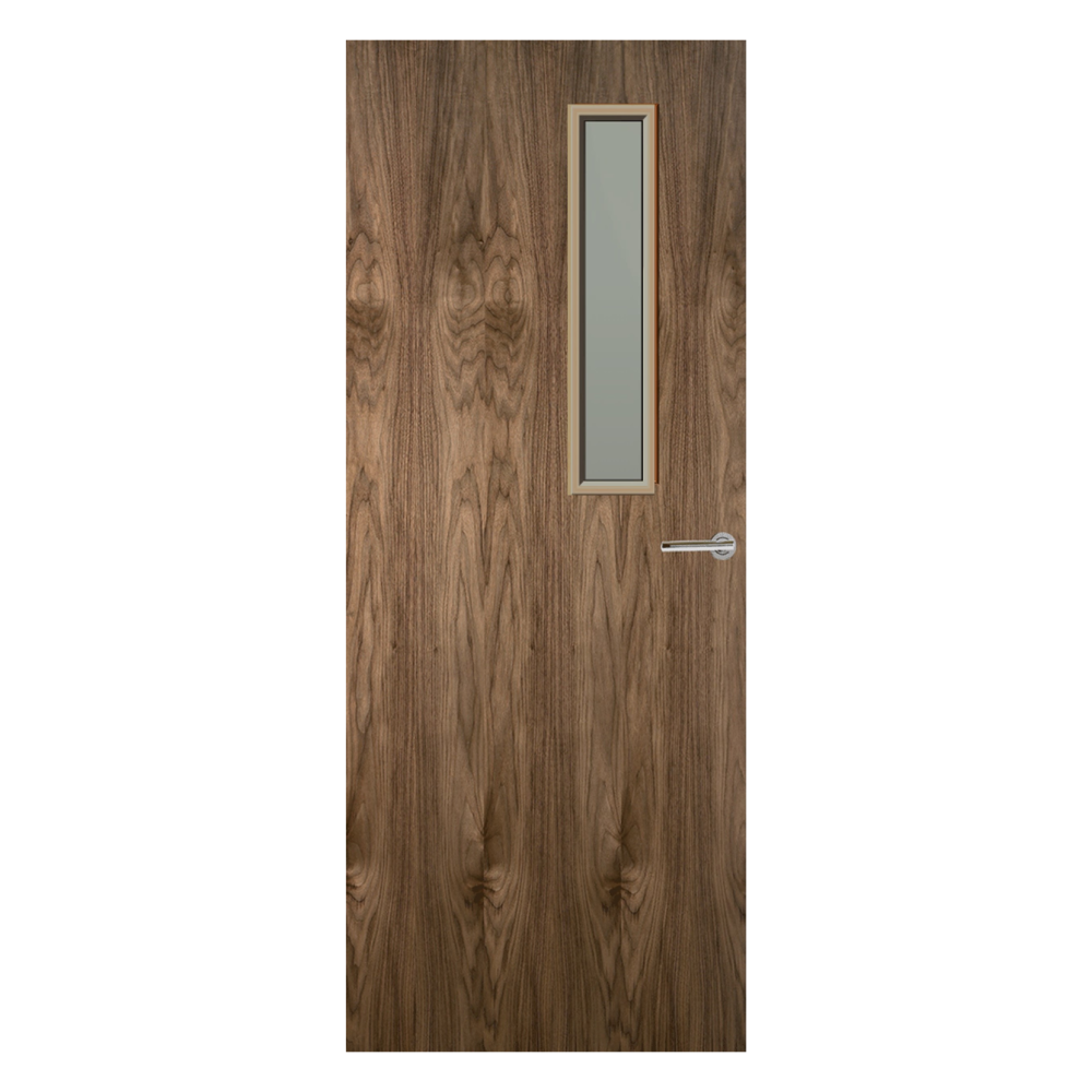 Walnut Veneer 3G Glazed FD30 Internal Fire Door