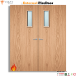 Load image into Gallery viewer, External Plywood Paint Grade 4G Glazed Pair FD60 Fire Door
