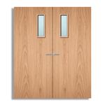 Load image into Gallery viewer, Plywood Paint Grade 4G Glazed Pair FD60 Internal Fire Door
