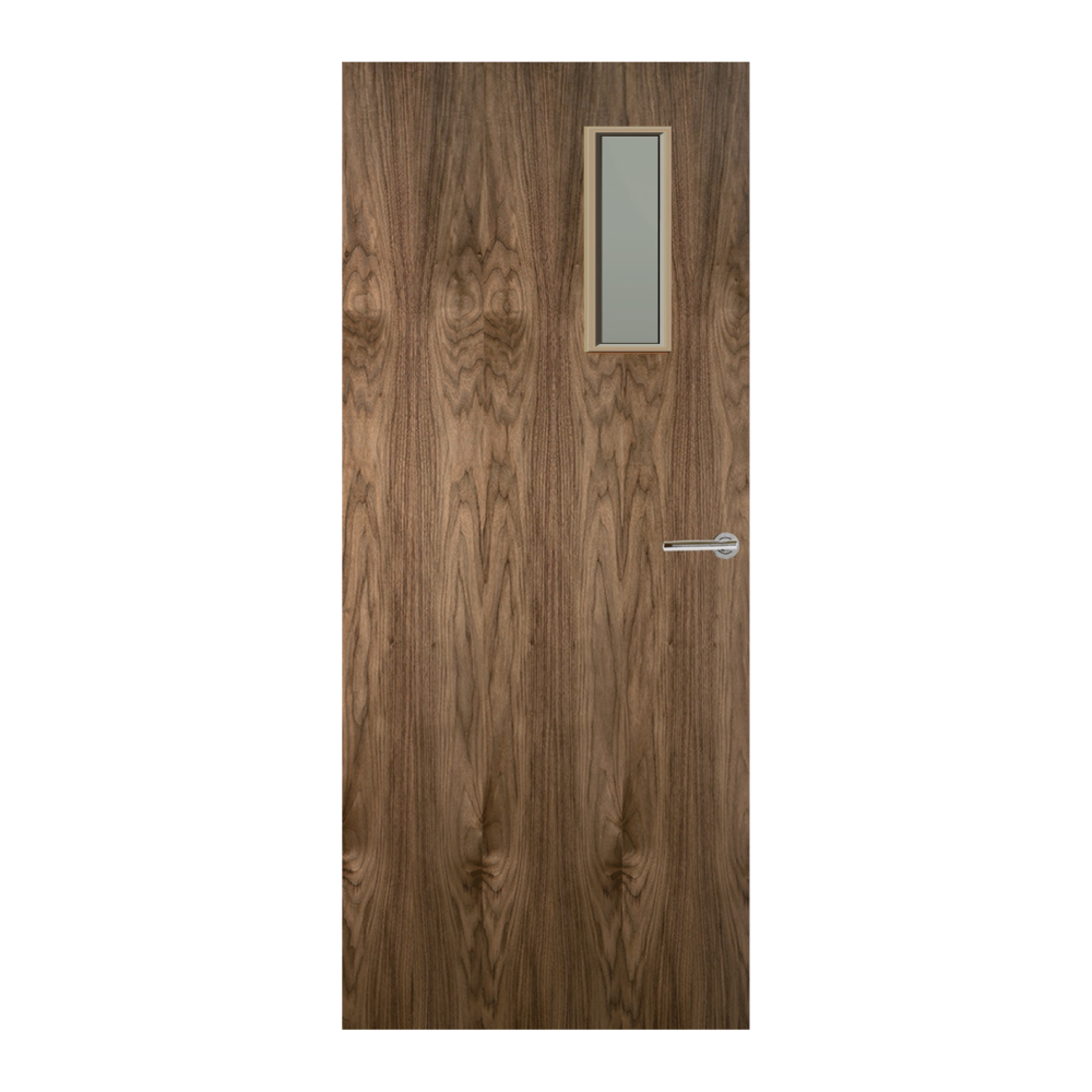 Walnut Veneer 4G Glazed FD30 Internal Fire Door