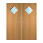 Load image into Gallery viewer, Vizat Internal Beech Veneer 6G Glazed Pair FD30 Fire Door
