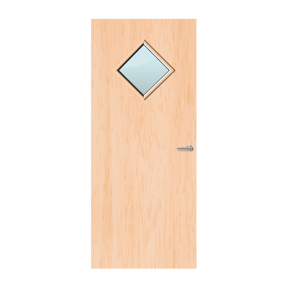 Maple Veneer 6G Glazed FD60 Internal Fire Door