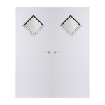 Load image into Gallery viewer, Internal Plywood Paint Grade Premium 6G Glazed Pair FD30 Fire Door
