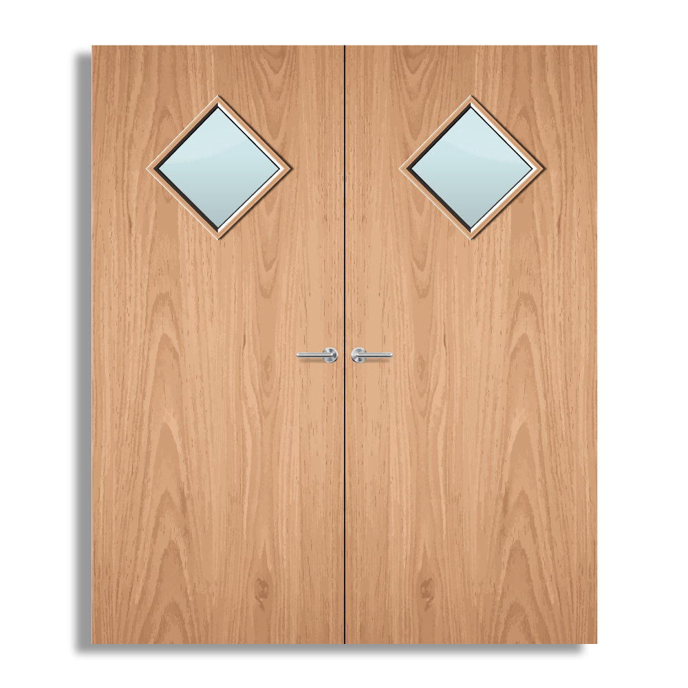 Plywood Paint Grade 6G Glazed Pair FD30 Internal Fire Door