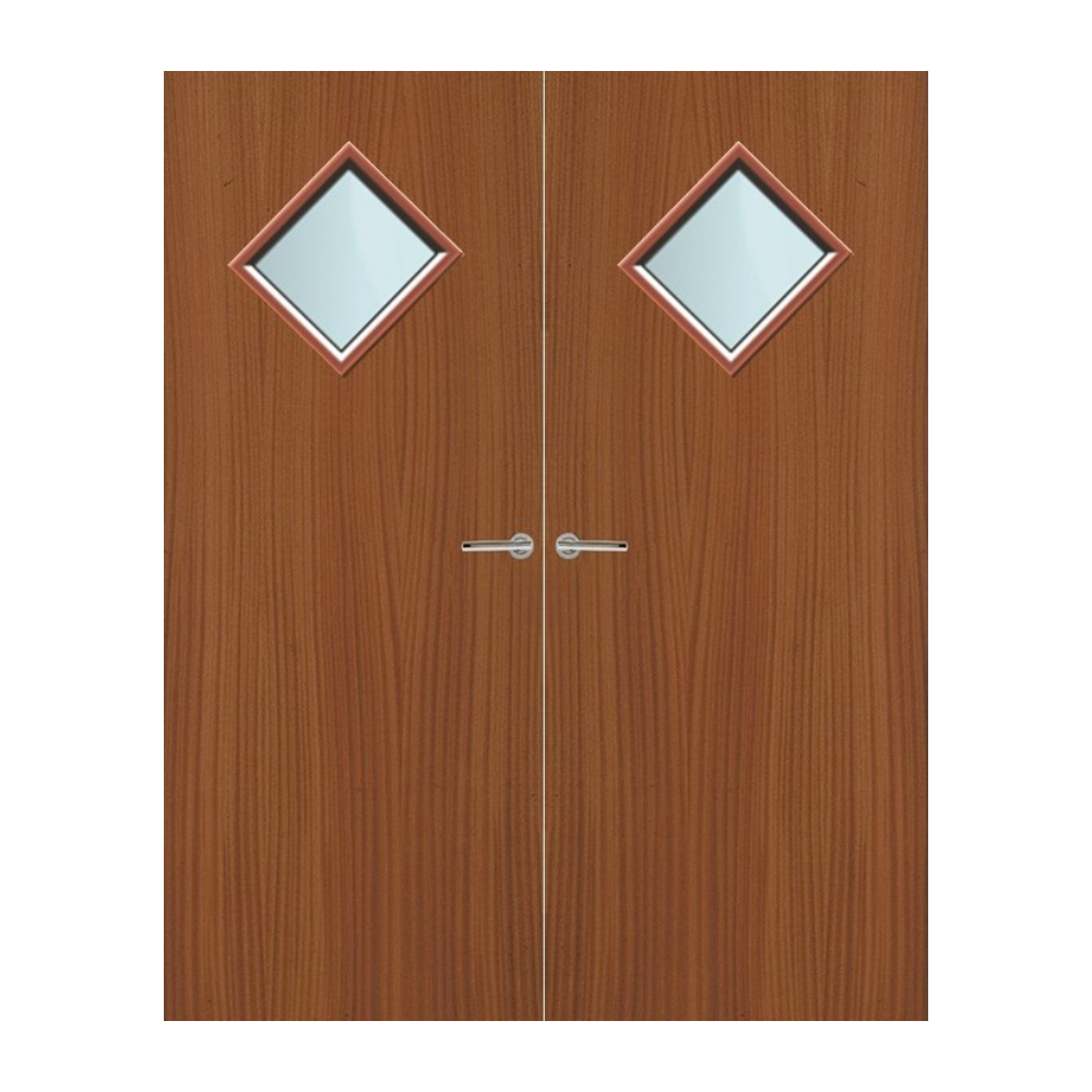 Sapele Veneer 6G Glazed Pair FD60 Internal Fire Door