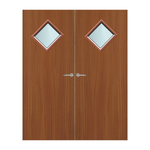 Load image into Gallery viewer, Sapele Veneer 6G Glazed Pair FD60 Internal Fire Door
