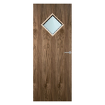 Load image into Gallery viewer, Walnut Veneer 6G Glazed FD60 Internal Fire Door
