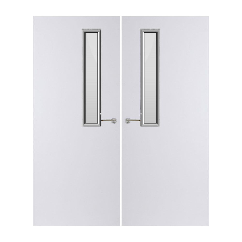 Internal Plywood Paint Grade Premium 7G Glazed Pair FD30 Fire Door