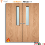 Load image into Gallery viewer, External Plywood Paint Grade 7G Glazed Pair FD60 Fire Door
