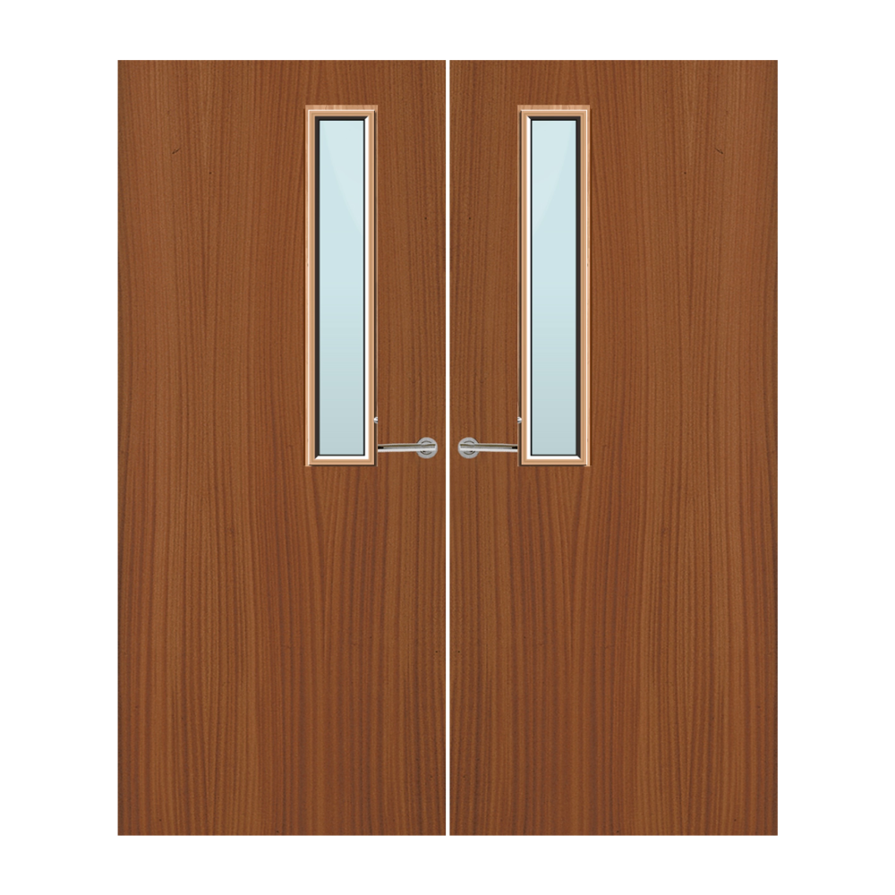Sapele Veneer 7G Glazed Pair FD60 Internal Fire Door
