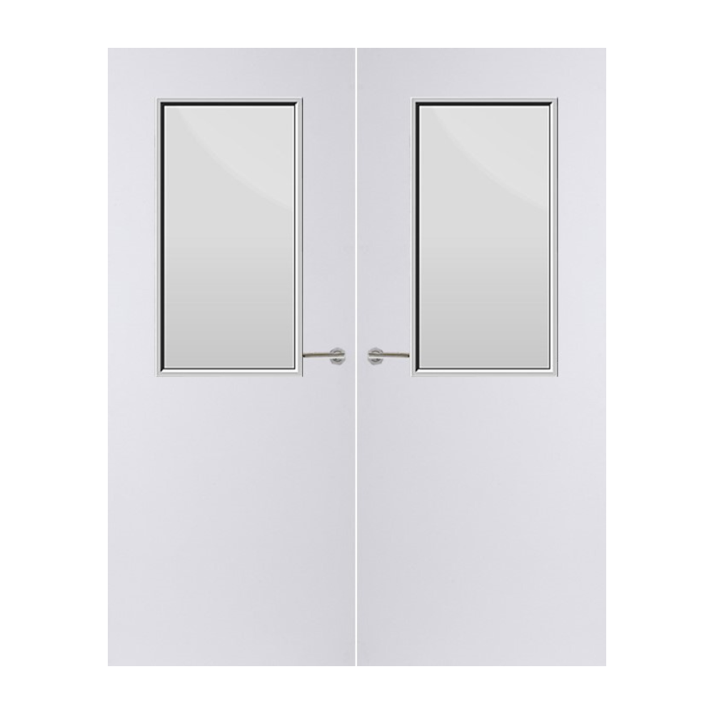 Internal Plywood Paint Grade Premium 8G Glazed Pair FD60 Fire Door