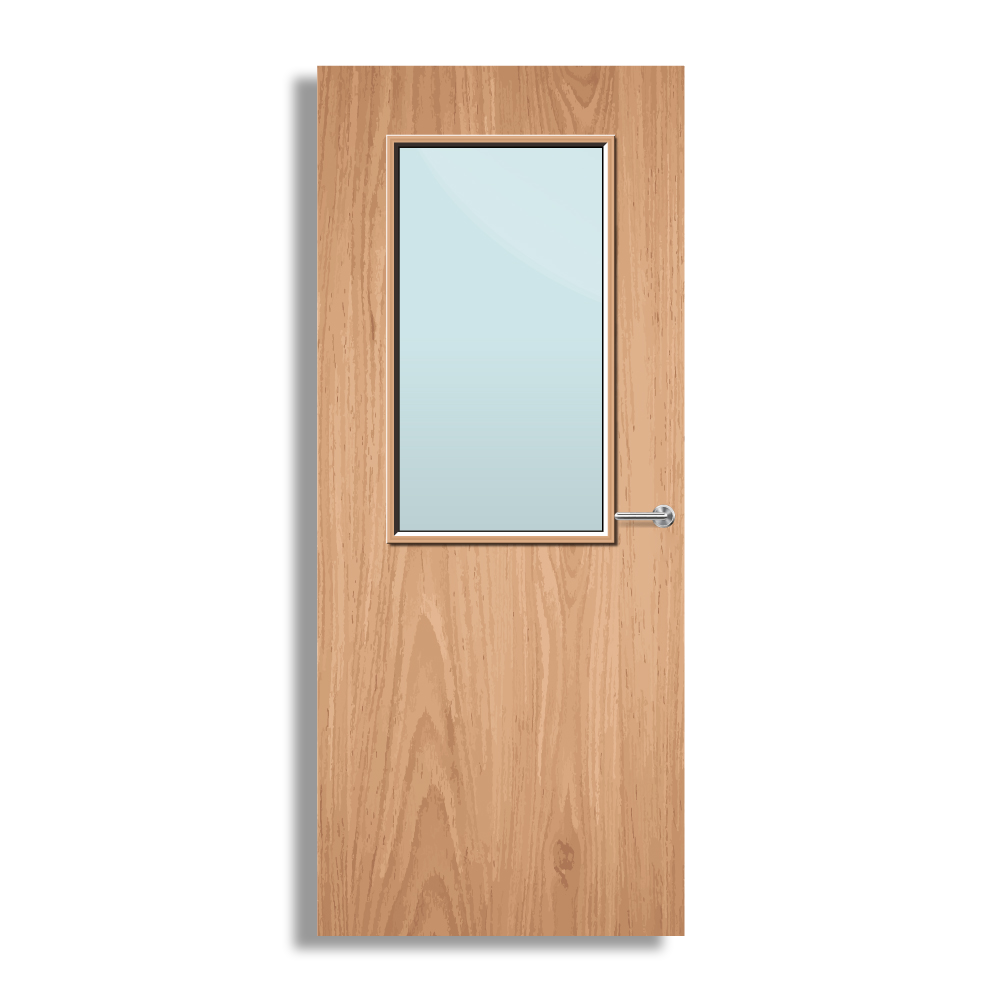 Plywood Paint Grade 8G Glazed FD30 Internal Fire Door