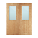 Load image into Gallery viewer, Oak Veneer 8G Glazed Pair FD60 Internal Fire Door
