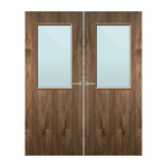 Load image into Gallery viewer, Walnut Veneer 8G Glazed Pair FD60 Internal Fire Door
