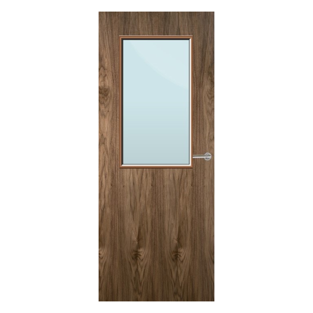 Walnut Veneer 8G Glazed FD30 Internal Fire Door