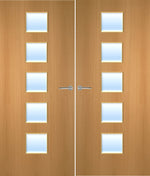 Load image into Gallery viewer, Beech Veneer 10G Glazed Pair FD30 Internal Fire Door
