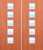 Load image into Gallery viewer, Cherry Veneer 10G Glazed Pair FD30 Internal Fire Door
