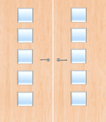 Load image into Gallery viewer, Maple Veneer 10G Glazed Pair FD30 Internal Fire Door
