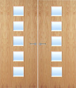 Load image into Gallery viewer, Oak Veneer 10G Glazed Pair FD30 Internal Fire Door
