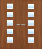 Load image into Gallery viewer, Sapele Veneer 10G Glazed Pair FD30 Internal Fire Door
