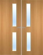 Load image into Gallery viewer, Beech Veneer 16G Glazed Pair FD30 Internal Fire Door
