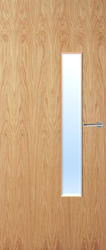 Load image into Gallery viewer, Oak Veneer 18G Glazed FD30 Internal Fire Door
