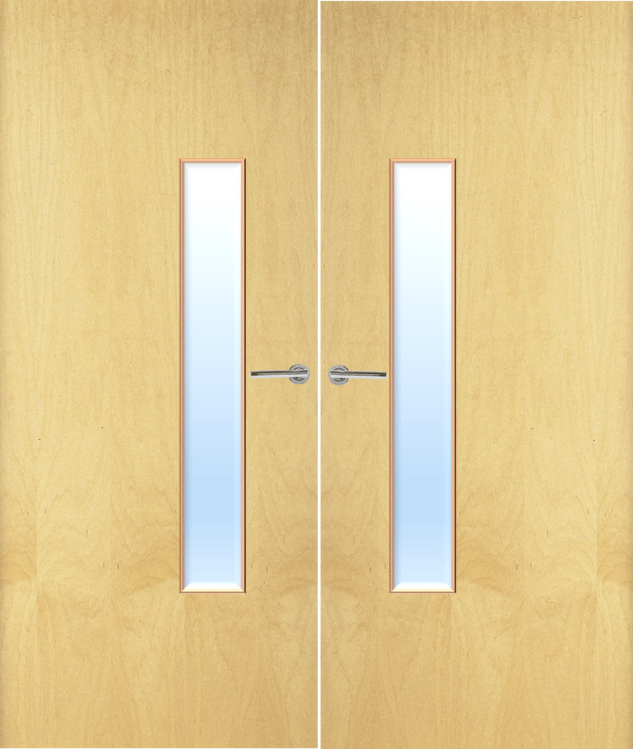 Ash Veneer 18G Glazed Pair FD30 Internal Fire Door