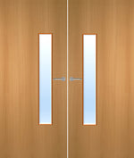 Load image into Gallery viewer, Beech Veneer 18G Glazed Pair FD30 Internal Fire Door
