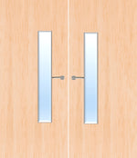 Load image into Gallery viewer, Maple Veneer 18G Glazed Pair FD30 Internal Fire Door
