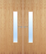 Load image into Gallery viewer, Oak Veneer 18G Glazed Pair FD30 Internal Fire Door
