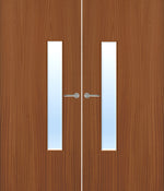 Load image into Gallery viewer, Sapele Veneer 18G Glazed Pair FD30 Internal Fire Door
