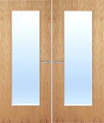 Load image into Gallery viewer, Oak Veneer 19G Glazed Pair FD30 Internal Fire Door
