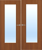 Load image into Gallery viewer, Sapele Veneer 19G Glazed Pair FD30 Internal Fire Door
