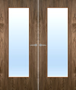 Load image into Gallery viewer, Walnut Veneer 19G Glazed Pair FD30 Internal Fire Door
