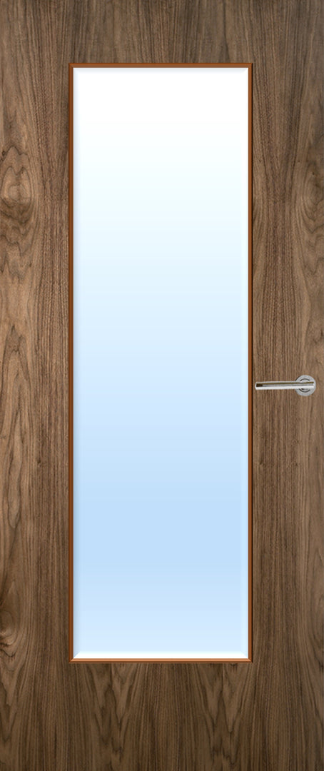 Walnut Veneer 19G Glazed FD30 Internal Fire Door