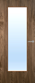 Load image into Gallery viewer, Walnut Veneer 19G Glazed FD30 Internal Fire Door
