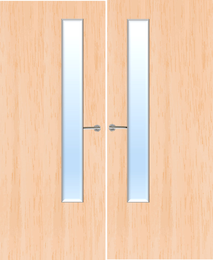 Maple Veneer 20G Glazed Pair FD30 Internal Fire Door