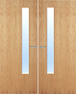 Load image into Gallery viewer, Oak Veneer 20G Glazed Pair FD30 Internal Fire Door
