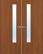 Load image into Gallery viewer, Sapele Veneer 20G Glazed Pair FD30 Internal Fire Door
