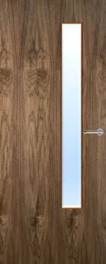 Load image into Gallery viewer, Walnut Veneer 20G Glazed FD60 Internal Fire Door
