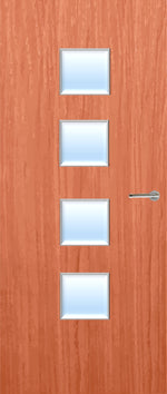 Load image into Gallery viewer, Cherry Veneer 22G Glazed FD30 Internal Fire Door
