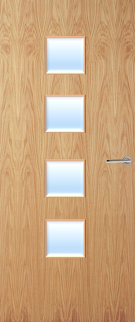 Oak Veneer 22G Glazed FD30 Internal Fire Door