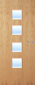 Load image into Gallery viewer, Oak Veneer 22G Glazed FD30 Internal Fire Door
