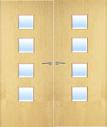 Load image into Gallery viewer, Ash Veneer 22G Glazed Pair FD30 Internal Fire Door
