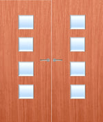 Load image into Gallery viewer, Cherry Veneer 22G Glazed Pair FD30 Internal Fire Door
